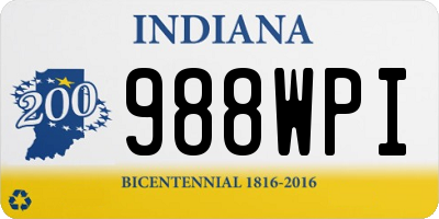 IN license plate 988WPI