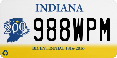 IN license plate 988WPM