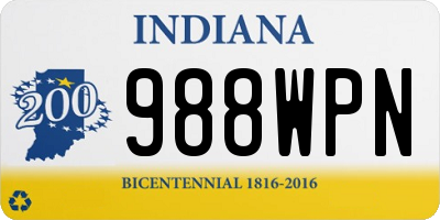 IN license plate 988WPN
