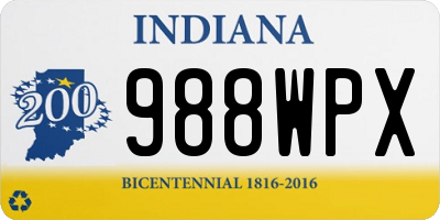 IN license plate 988WPX