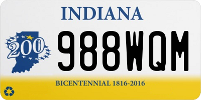 IN license plate 988WQM