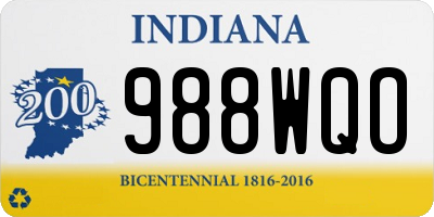 IN license plate 988WQO