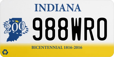 IN license plate 988WRO