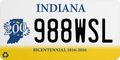 IN license plate 988WSL