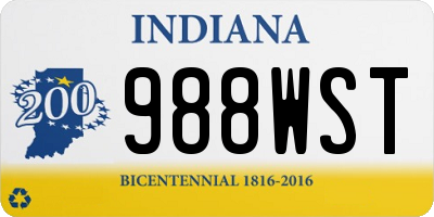 IN license plate 988WST