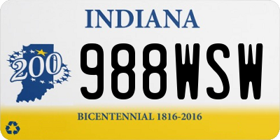 IN license plate 988WSW