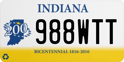 IN license plate 988WTT