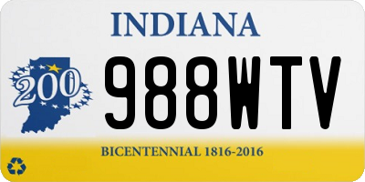 IN license plate 988WTV