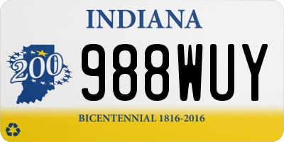 IN license plate 988WUY