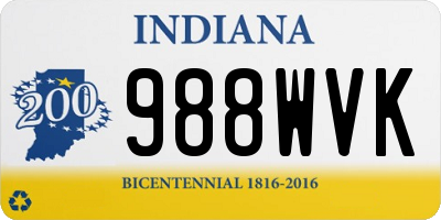 IN license plate 988WVK