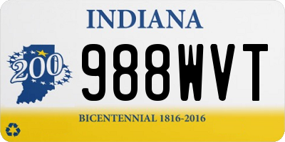 IN license plate 988WVT