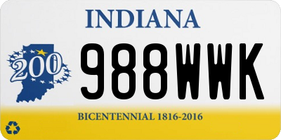 IN license plate 988WWK