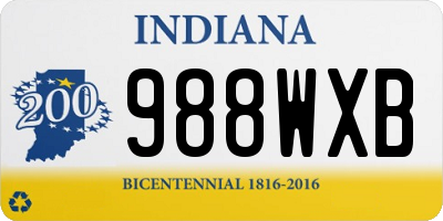 IN license plate 988WXB