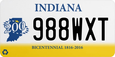 IN license plate 988WXT