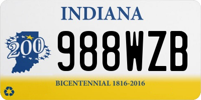 IN license plate 988WZB