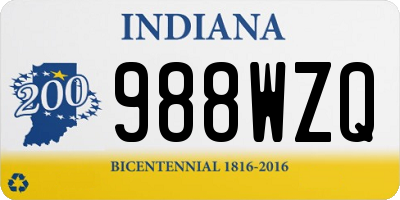 IN license plate 988WZQ