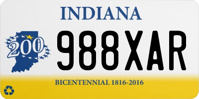 IN license plate 988XAR