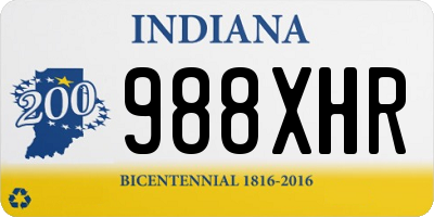 IN license plate 988XHR