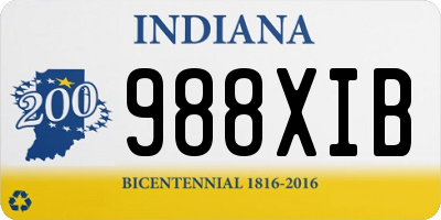 IN license plate 988XIB