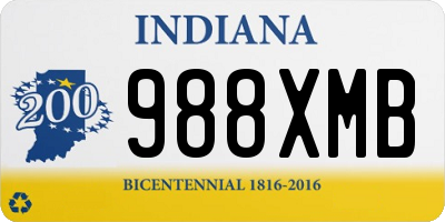 IN license plate 988XMB