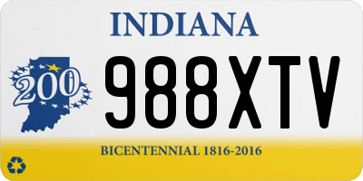 IN license plate 988XTV