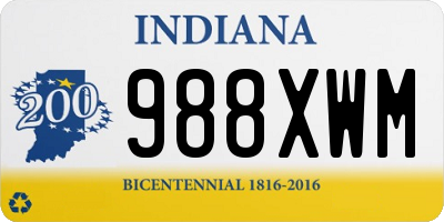 IN license plate 988XWM