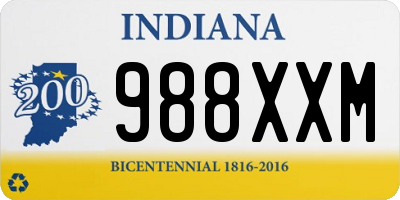 IN license plate 988XXM