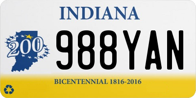 IN license plate 988YAN