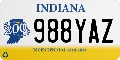 IN license plate 988YAZ