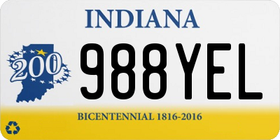 IN license plate 988YEL