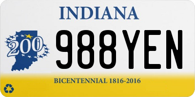 IN license plate 988YEN