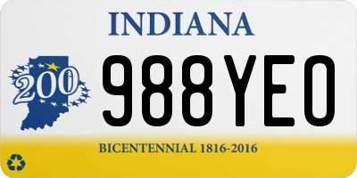 IN license plate 988YEO