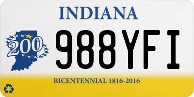 IN license plate 988YFI