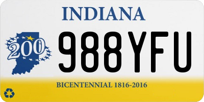 IN license plate 988YFU