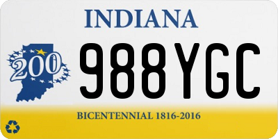 IN license plate 988YGC