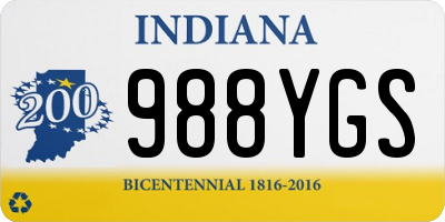 IN license plate 988YGS