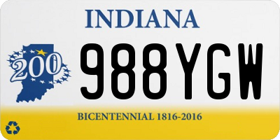 IN license plate 988YGW