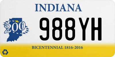 IN license plate 988YH