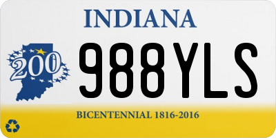 IN license plate 988YLS