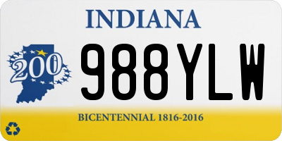 IN license plate 988YLW