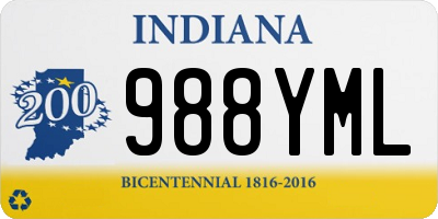 IN license plate 988YML