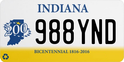 IN license plate 988YND