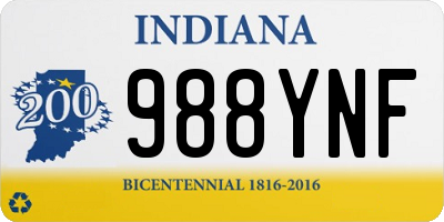 IN license plate 988YNF