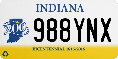 IN license plate 988YNX