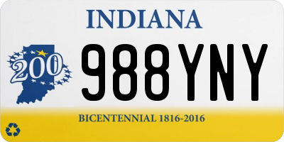 IN license plate 988YNY