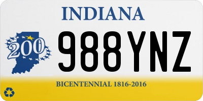 IN license plate 988YNZ