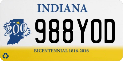 IN license plate 988YOD