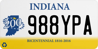 IN license plate 988YPA