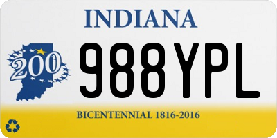 IN license plate 988YPL