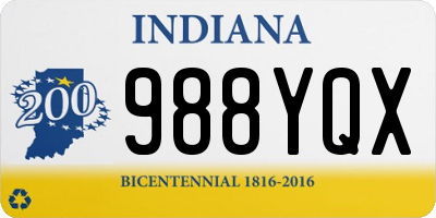 IN license plate 988YQX